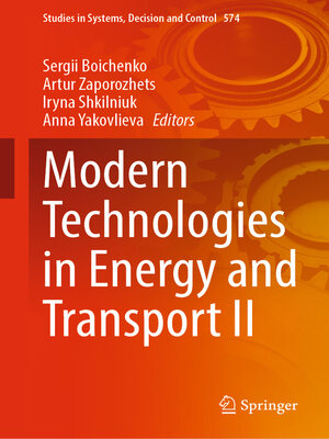 cover image of Modern Technologies in Energy and Transport II